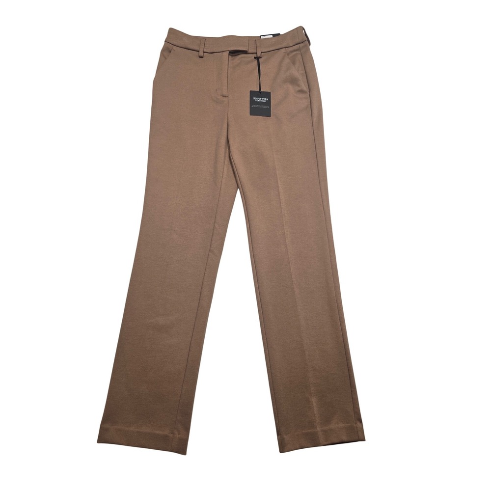 Simply Vera Vera Wang High Rise Flare Tailored Twill Pant Tan Cocoa Womens 6